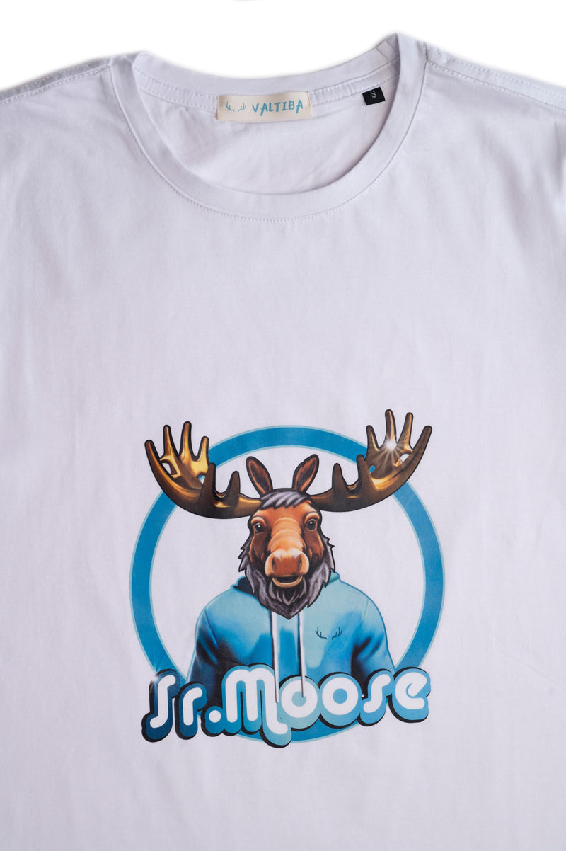 T-shirt blanc à manches courtes Mr Moose