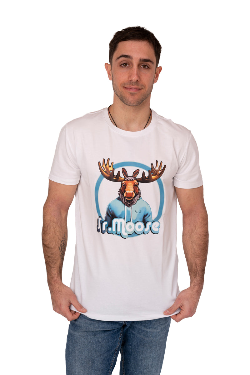 T-shirt blanc à manches courtes Mr Moose